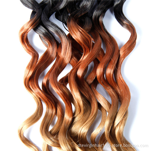 Cheap Wholesale Synthetic Hair Bundles Spain Water  Bulk Hair Crochet Braiding 20in Synthetic Weave Hair For Black Women